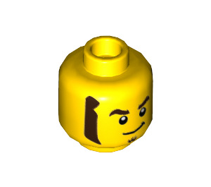 LEGO Yellow Rocket Racer Minifigure Head (Recessed Solid Stud) (3626 / 77790)
