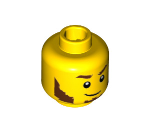 LEGO Gelb Rogue Minifigure Kopf (Einbau-Vollbolzen) (3626 / 27949)