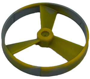 LEGO Yellow Rotor with Marbled Pearl Light Grat Ring without Code on Side (50899 / 52232)