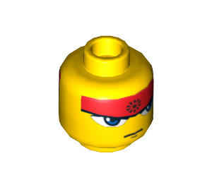 LEGO Yellow Ryo Dual Sided Head (Safety Stud) (3626 / 55711)