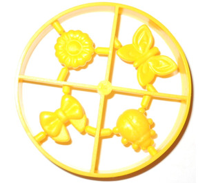 LEGO Yellow Scala Accessories Sprue with Bow, Flower, Butterfly and Beetle (33052)