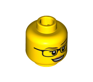 LEGO Amarillo Scientist Cabeza con Gafas (Espiga sólida hueca) (3626 / 14606)