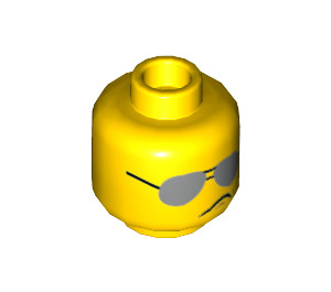LEGO Yellow Scribble Cop Minifigure Head (Recessed Solid Stud) (3626 / 47616)