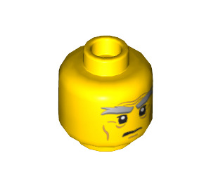 LEGO Amarillo Sensei Garmadon Minifigura Cabeza (Espiga sólida hueca) (3626 / 15715)