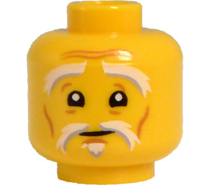 LEGO Amarillo Sensei Wu con Largo Robe Minifigura Cabeza (Espiga sólida hueca) (3626 / 34979)