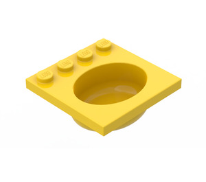 LEGO Žlutá Sink 4 x 4 Ovál (6195)