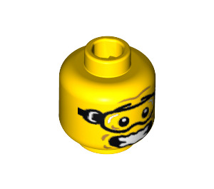 LEGO Yellow Skydiver Head With Safety Goggles (Safety Stud) (3626 / 13510)