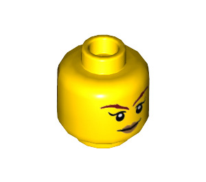 LEGO Gul Skylor Minifigur Huvud (Infälld solid knopp) (3626 / 19298)