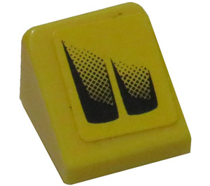 LEGO Geel Helling 1 x 1 (31°) met 2 Lucht Inlets Model Rechtsaf Kant Sticker (50746)