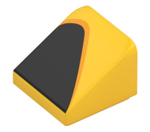 LEGO Yellow Slope 1 x 1 (31°) with Black Triangle (35338)