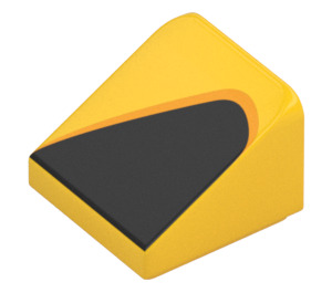 LEGO Yellow Slope 1 x 1 (31°) with Black Triangle leaning Right (35338)