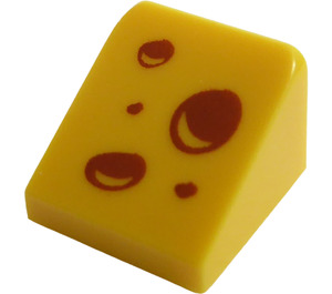 LEGO Żółty Nachylenie 1 x 1 (31°) z Cheese Dziury (35338 / 77573)