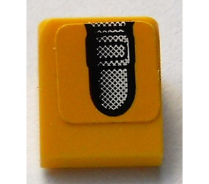 LEGO Yellow Slope 1 x 1 (31°) with Fender End on yellow background (left) Sticker (35338)