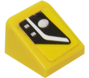 LEGO Geel Helling 1 x 1 (31°) met Frontlight Lower Part Rechtsaf  Kant Sticker (35338)