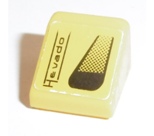 LEGO Geel Helling 1 x 1 (31°) met 'Hevado', Lucht Inlet (Rechtsaf) Sticker (35338)
