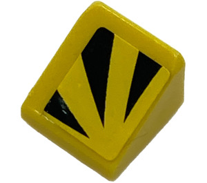 LEGO Gelb Steigung 1 x 1 (31°) mit Triangle Sunburst (Recht) Aufkleber (50746)