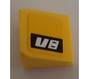 LEGO Yellow Slope 1 x 1 (31°) with V9 (Right) Sticker (50746)