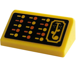 LEGO Yellow Slope 1 x 2 (31°) with Buttons, Lines Sticker (85984)