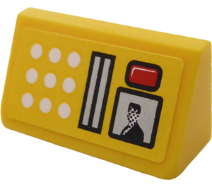 LEGO Yellow Slope 1 x 2 (31°) with Buttons Sticker (85984)