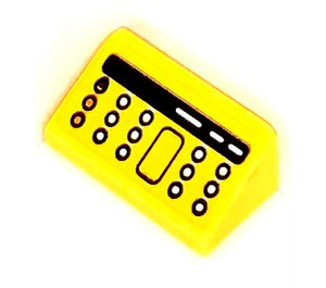 LEGO Gelb Steigung 1 x 2 (31°) mit Cash register Aufkleber (85984)