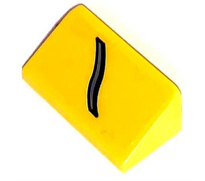 LEGO Yellow Slope 1 x 2 (31°) with Decor left Sticker (85984)