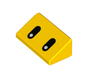 LEGO Jaune Pente 1 x 2 (31°) avec Yeux  (76903 / 85984)