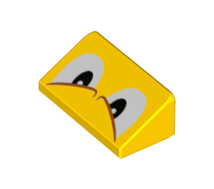 LEGO Yellow Slope 1 x 2 (31°) with Eyes, Angry (85984)