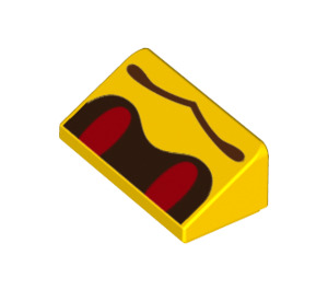 LEGO Yellow Slope 1 x 2 (31°) with Red Beetle Eyes (68909 / 85984)