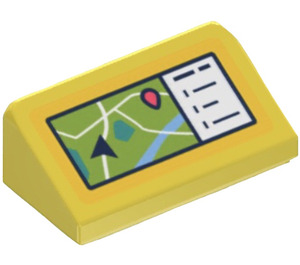 LEGO Yellow Slope 1 x 2 (31°) with Sat Nav Screen Sticker (85984)