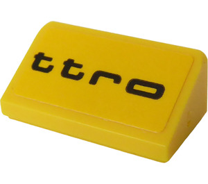 LEGO Jaune Pente 1 x 2 (31°) avec ttro Autocollant (85984)