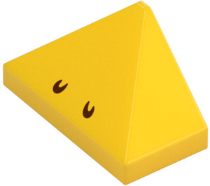 LEGO Giallo Pendenza 1 x 2 (45°) Triplo con Martello Bro Nostrils con supporto per bottoncino interno (15571 / 94291)