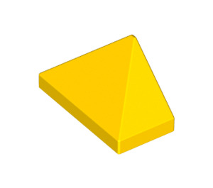 LEGO Giallo Pendenza 1 x 2 (45°) Triplo con barra interna (3048)