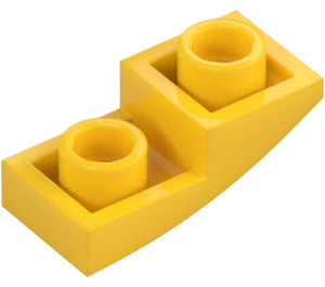 LEGO Giallo Pendenza 1 x 2 Curvo Invertito (24201)