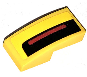LEGO Yellow Slope 1 x 2 Curved with Backlight left Sticker (11477)