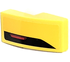 LEGO Gelb Steigung 1 x 2 Gebogen mit Backlight Recht auf Gelb Aufkleber (11477)