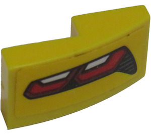 LEGO Jaune Pente 1 x 2 Incurvé avec Corvette Taillight Modèle Model Droite Côté Autocollant (11477)
