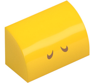 LEGO Giallo Pendenza 1 x 2 Curvo con Kamek Nostrils (37352 / 75118)