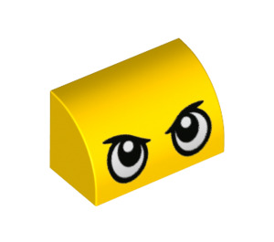 LEGO Jaune Pente 1 x 2 Incurvé avec manchot Yeux (37352 / 69114)