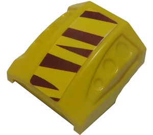 LEGO Yellow Slope 1 x 2 x 2 Curved with Dimples with Tiger Stripes Sticker (44675)