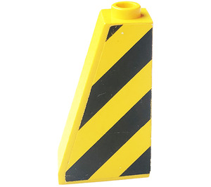 LEGO Yellow Slope 1 x 2 x 3 (75°) with Danger Stripes Sticker with Completely Open Stud (4460)
