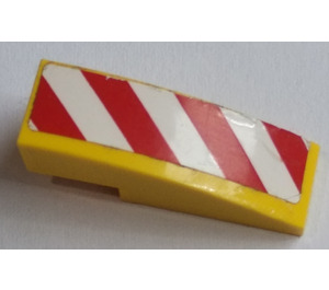 LEGO Yellow Slope 1 x 3 Curved with Danger Stripes (Right) Sticker (50950)