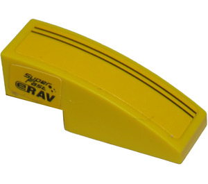 LEGO Yellow Slope 1 x 3 Curved with 'Super Fast eRAV' Sticker (50950)