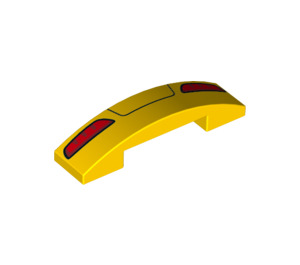 LEGO Yellow Slope 1 x 4 Curved Double with Red Tail Lights (33630 / 93273)