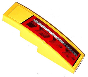 LEGO Giallo Pendenza 1 x 4 Curvo con Backlight Destra Adesivo (11153)