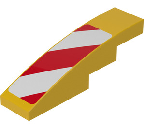 LEGO Yellow Slope 1 x 4 Curved with danger stripes 7746 (Right) Sticker (11153)