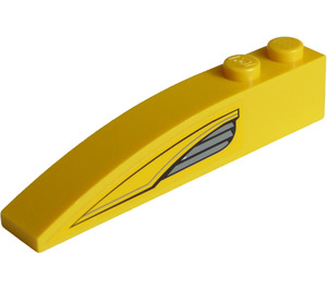 LEGO Giallo Pendenza 1 x 6 Curvo con Chopper Lato Vents (Destra) Adesivo (41762)