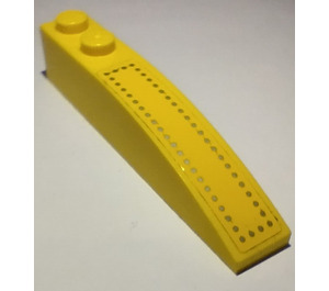 LEGO Geel Helling 1 x 6 Gebogen met Zilver Dots Sticker (35164)