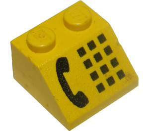 LEGO Yellow Slope 2 x 2 (45°) with Black Phone (3039)