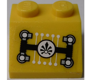 LEGO Jaune Pente 2 x 2 (45°) avec Control Panneau avec Circular Chima logo Autocollant (3039)