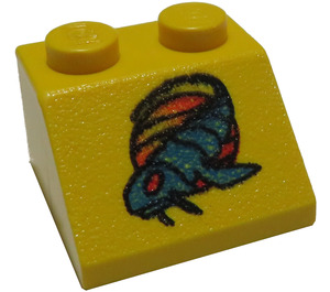LEGO Geel Helling 2 x 2 (45°) met Naboo Blauw Vis (3039)